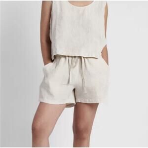 Parachute Linen Shorts S Bone Natural Lounge Coastal Preppy Casual
